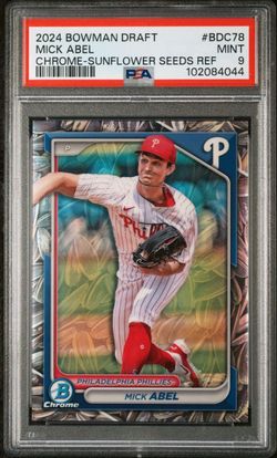 2024 BOWMAN DRAFT CHROME-SUNFLOWER SEEDS Refractor MICK ABEL #BDC78 Psa 9 Pop 1