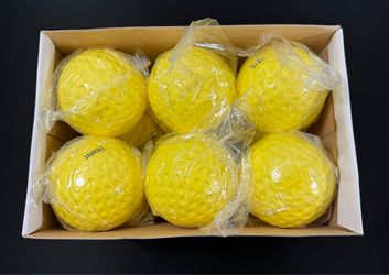 Heater 12" Pitching Machine Softballs Yellow Dimpled 1 Dozen 12 NEW OPEN BOX