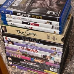 Bundle of Movies & Games – PS4, PS2, Blu-rays, DVDs
