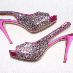 Kate Spade Heels - Hot Pink With Glitter