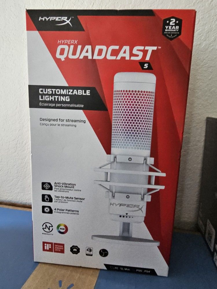 HyperX QuadCast S RGB USB Condenser Microphone PC/Mac/PS4/PS5-NEW