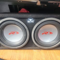 2 Alpine SWR-1042D Subwoofers in a sealed ABSOLUTE USA box!!!