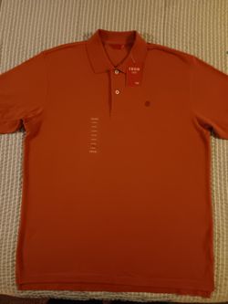 Mens L ORANGE IZOD POLO SHIRT