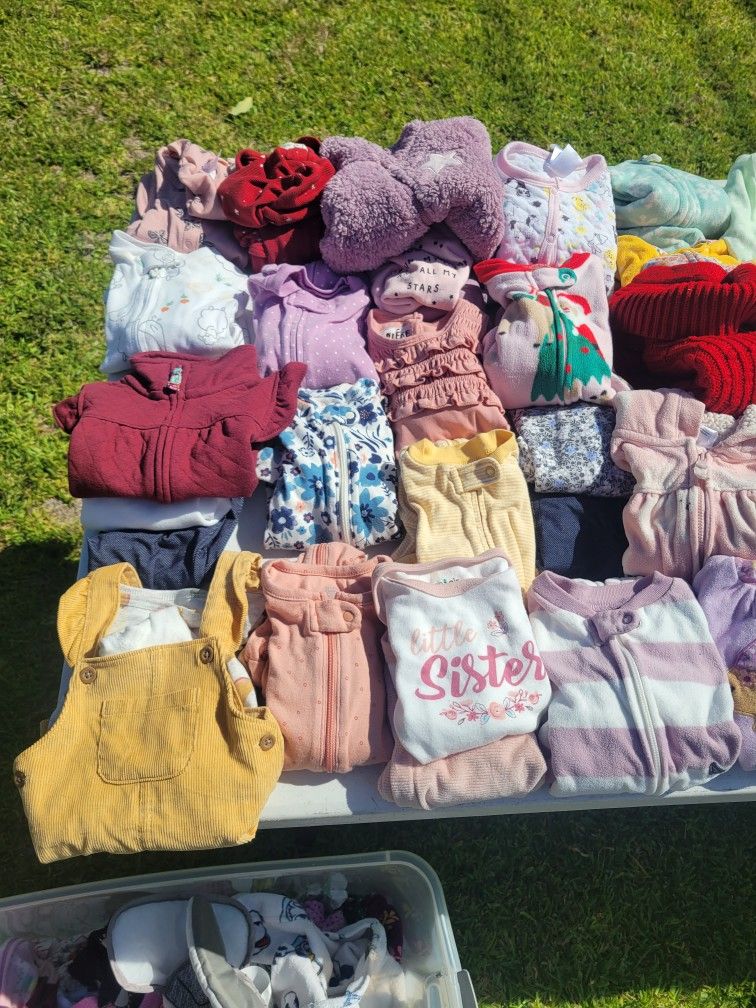 100pcs+ Baby Girl Clothes And Accessories Size 3-12m