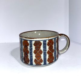 Vintage Japanese Stoneware Soup Mug / Large Coffee Cup