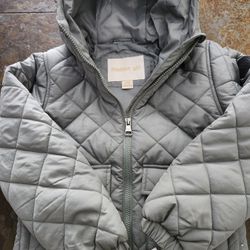 Madden Girl Hooded Puffer Light Green Coat Size 6