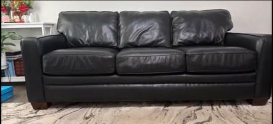 La-Z-Boy black leather sofa and love seat
