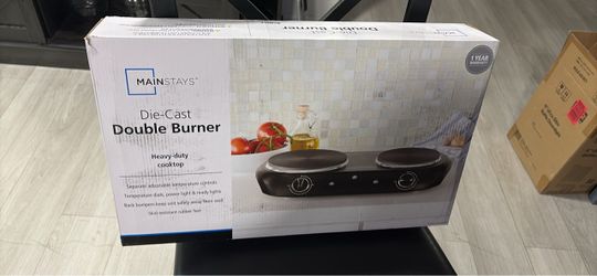 New open box Mainstays Die-Cast Double Burner Cooktop
