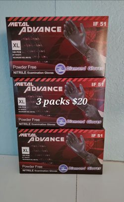 Black nitrile 5mil   3packs of gloves