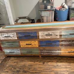 Gorgeous Rusrmtic Multicolored Sideboard Buffet