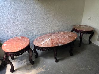 Antique Marble Top Living Room Table set
