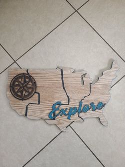 Wooden USA wall decor