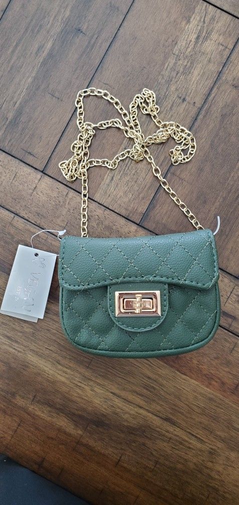 Mini Crossbody Bag Green And Gold