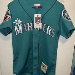 Brand New Ken Griffey Jr Seattle Mariners Teal Jersey Small