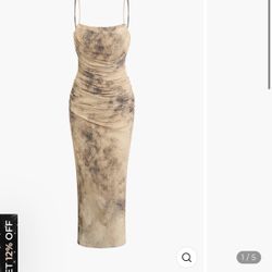 Ruched Mesh Cami Midi Dress