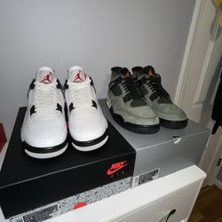 Bundle Listing — Two Jordan 4 Style-Inspired Pairs (White Cement + Undefeated, Size 11.5)