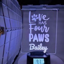 Personalized Custom Dog Sign LED Light, Night Light 