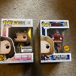 Funco POP NIB Wonder Woman, Captain Marvel