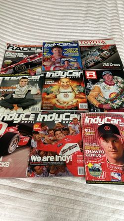 Assortment of Indy racing magazines