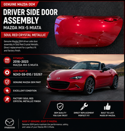 2016 to 2023 Mazda MX5 Miata ( OEM left side door assembly panel)
