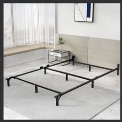 Queen  Size Bed Frame, 7 Inch Metal Low Profile Bed, Box Spring Foundation, 9-Leg Support, Noise-Free, Easy Assembly 