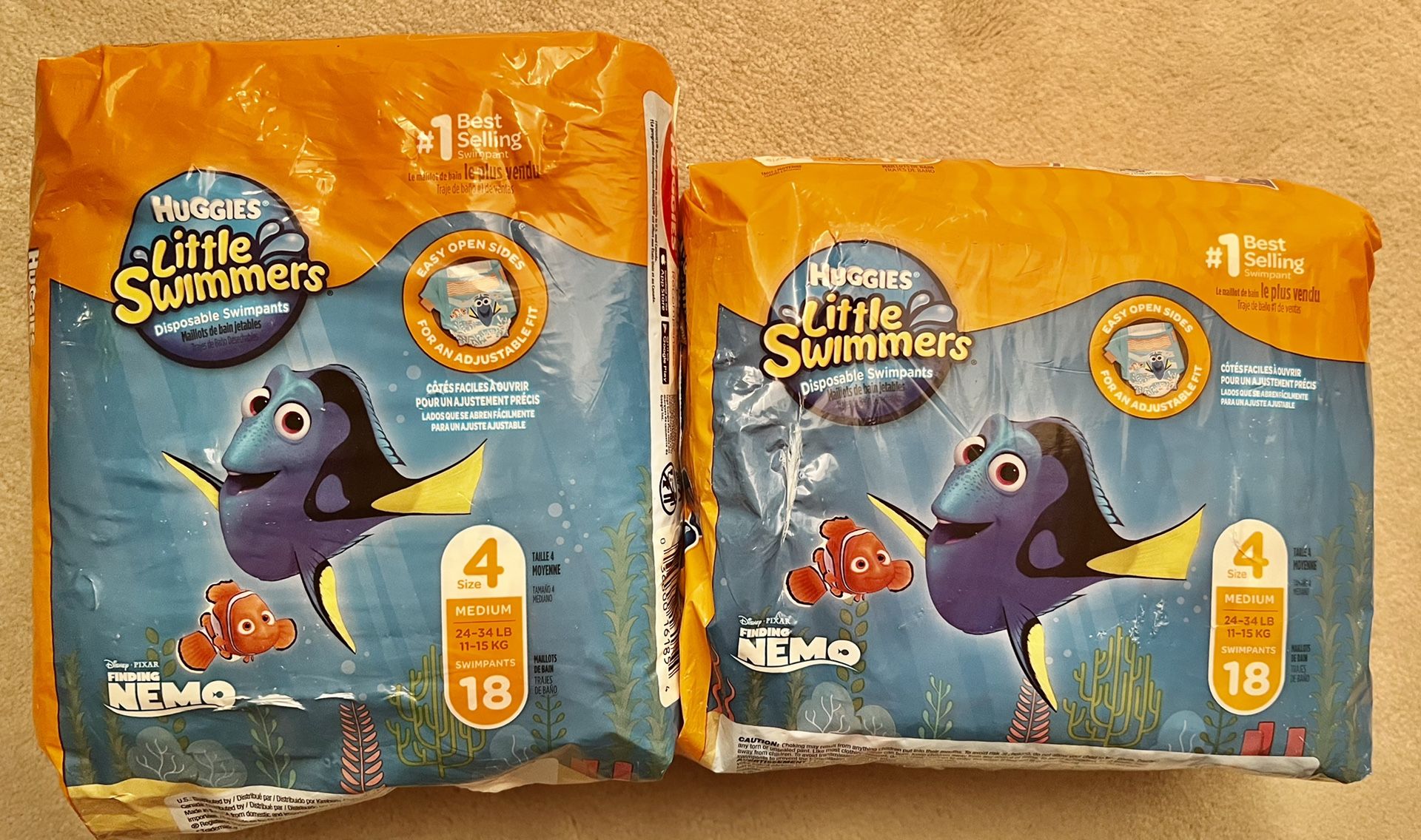 Huggies Little Swimmers Size 4 Medium 24-34 Lb