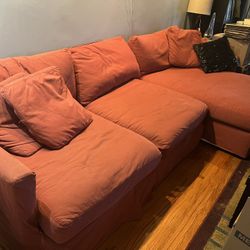 Crate & Barrel Slipcover Sectional Sofa