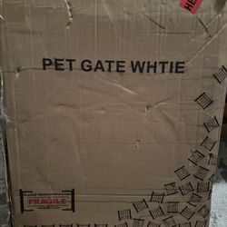 Vantas Folding Pet Gate 144" Wide, 30" Tall No-Assembly Wooden Dog Gate with Door Walk Through, Freestanding Wire Pet Gate, Pet Puppy Safety Fence, wi