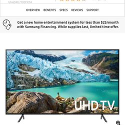 Samsung 65inch 4K UHD Smart TV With Samsung Soundbar And Woofer Surround System