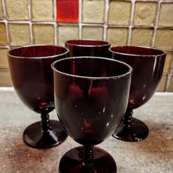 Vintage Royal Ruby Water Goblets