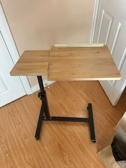 Over Bed Bedside Table with Wheels Adjustable Height and Tilt - Ideal Portable and Rolling Desk Mobile Rolling Cart Laptop Desk for Home, Office, and 