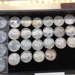 Silver walking liberty and buffalo coins