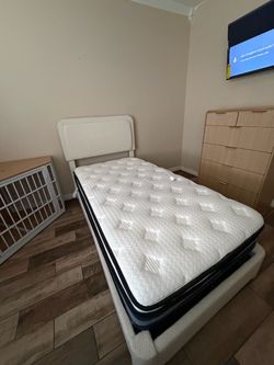 Cream Twin Bed
