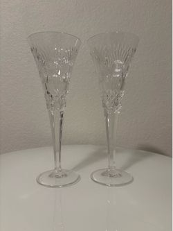 Signed Prosperity 1998 Waterford Cut Crystal Toasting Flutes Set of 2