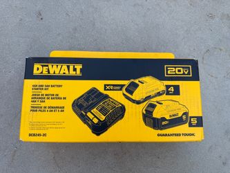 DEWALT DCB245-2C 20V MAX Lithium-Ion Starter Kit with 4.0 Ah and 5.0 Ah Batteries and Charger New in box