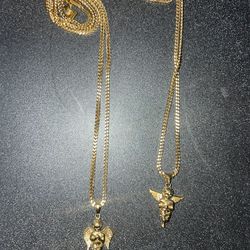 18 K Gold  Plated Layerd Angel Chains 