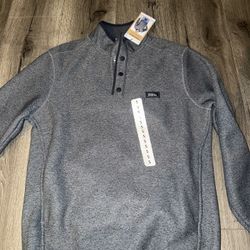 Eddie Bauer Knits Sweater Fleece 1/4 Snap Pullover Heather Gray 