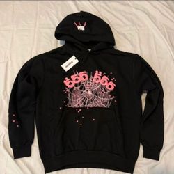 555 Spider Hoodie (Black/Pink) “Web 555 Graphic”