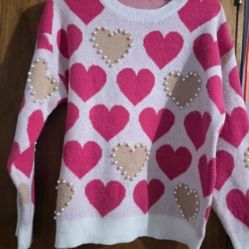 Pink Pearl Heart ❤️   pullover jacket