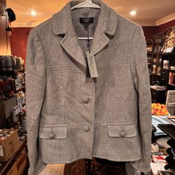 Talbots Petites Gray Coat 14P - New 