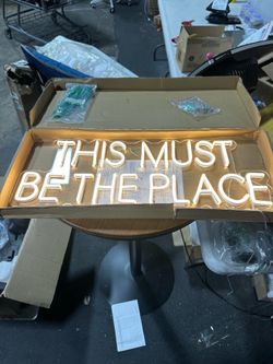 [240].  This Must Be The Place Neon Sign for Wall Décor Dimmable LED Neon Light USB Powered Neon Art Signs(Warm White)