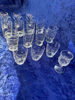 Good condition, medium size crystal cups, each $1