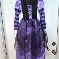HALLOWEEN girls L purple and black witch (dress only) $5