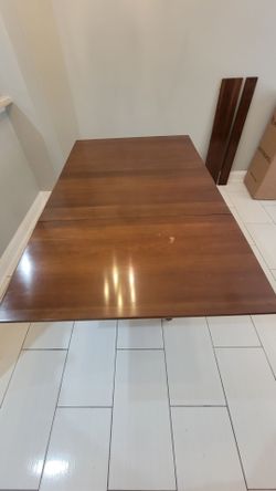 Cherry Wood Drop Leaf Table with Pads