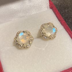 Moonstone Gold Earrings 925