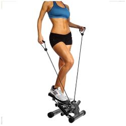 )
BalanceFrom Adjustable Stepping Machine and Step Counter, Leg Workout Machine & Mini Stair Stepper with Resistance Bands, for Home Workouts, Black