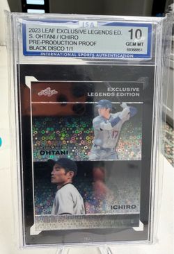 2023 Leaf Double Shohei Ohtani/Ichiro Exclusive Legends Ed. Pre-prod Proof 1/1 GEM MINT 10🔥🔥