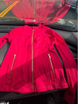 Lululemon red with gold zipper