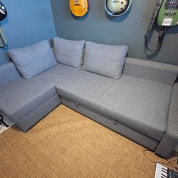 FRIHETEN IKEA Sleeper Sectional Sofa, 3 seat w/Storage, Gray color - Excellent condition
