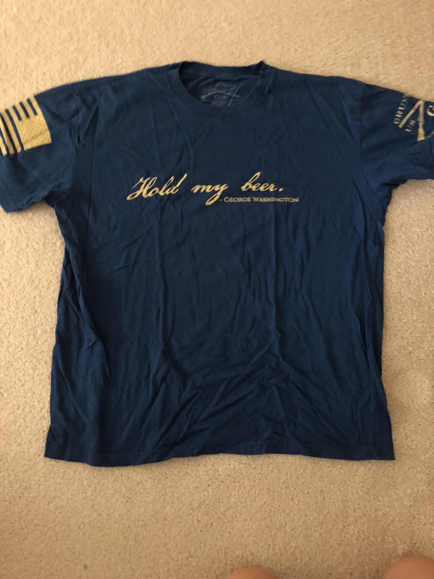 Grunt Style HOLD MY BEER blue Shirt Medium